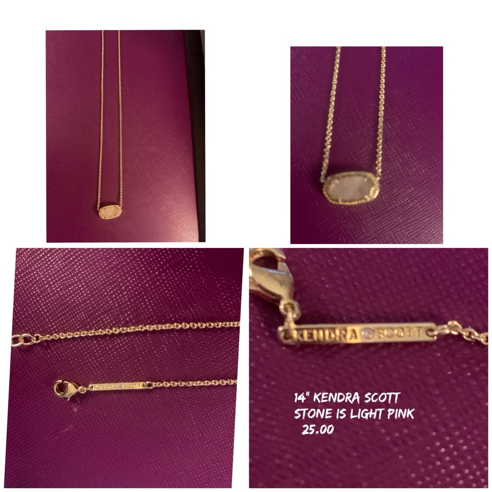 Kendra Scott Gold and Pink Necklace Dainty Chain